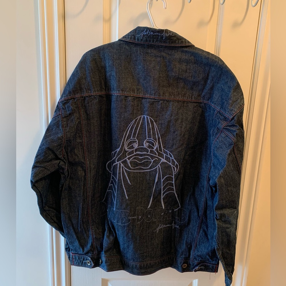 DUMB DONALD PLATINUM FUBU DENIM COAT